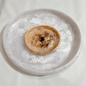 Unique Acrylic Resin Small Platter Handcrafted Modern Luxury Durable Customizable Swirl Pattern Tableware for <b>Bar</b> Home Events - Product Image 6