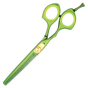 Ciseaux de coiffure professionnels verts pour cheveux clairsemés, à pointe fine, lame en acier inoxydable, OEM, pour droitiers, équipement de barbier - Product Image 6