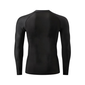 Haut de sport pour homme noir, coupe athlétique, protection UV, séchage rapide, pour entraînement, surf, gym, MMA, sports nautiques, manches longues, compression, rashguard - Product Image 3