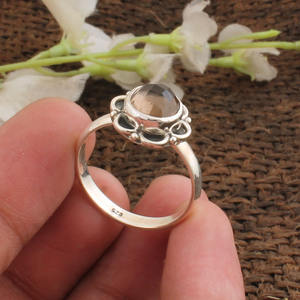 925 Sterling <b>Silver</b> Bezel Setting Citrine Brilliant Cut Handmade Classic <b>Boho</b> Dainty Solitaire <b>Ring</b> Certified Jaipur Unisex - Product Image 2