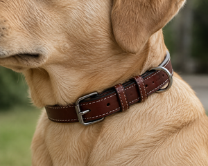 Collier pour chien en cuir véritable de luxe, design personnalisé, marque privée de Divine International - Product Image 4