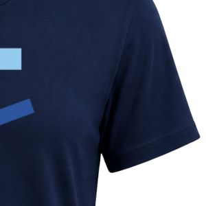 T-shirt pour femme bleu marine JJ brodé, col rond, manches courtes, coupe ajustée, décontracté, léger, en mélange de coton, pour tous les jours - Product Image 4