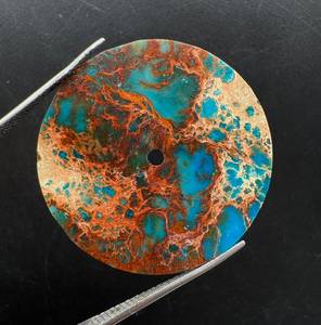 Cadran de montre en jaspe bleu sédimentaire K Gems 31,50x0,60mm, pierre précieuse polie sur une face avec trou central de 2mm, composant de montre de luxe personnalisé - Product Image 4
