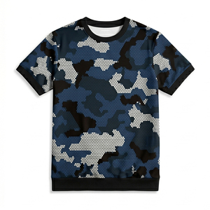 Ensemble assorti camouflage pour homme, t-shirt et short en polyester imprimé par sublimation, ensemble uniforme OEM en gros - Product Image 3