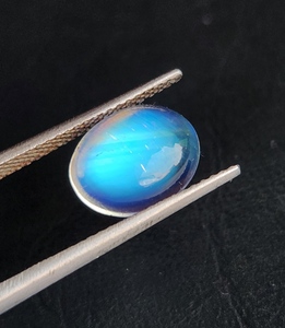 Cabochons ovales en pierre de lune bleue naturelle arc-en-ciel de 6x8, 7x5, 8x10 mm en gros, pierres précieuses lâches de haute qualité A.A.A pour la fabrication de bijoux - Product Image 2