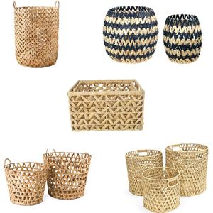 HONEYCOMB <b>Woven</b> <b>Basket</b> Water Hyacinth <b>Basket</b> Home Accessories Bathroom Laundry - Product Image 1