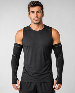 Manchons de cyclisme pour hommes FAWKES noirs anti-UV sans couture en Spandex et Polyester, protection longue manche, prix de gros personnalisé - Product Image 5