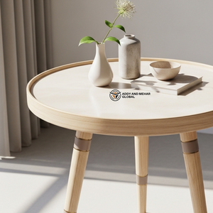 Wholesale Custom Hand Painted Wooden <b>Stool</b> Ethnic Meena Art Decorative Pedestal Durable Indoor Tripod Side <b>Table</b> - Product Image 6