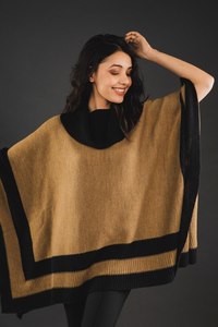 Poncho en tricot acrylique pour femme, coupe ample personnalisée, châle en maille d'automne, extensible dans les quatre sens, respirant et léger pour le cyclisme - Product Image 2