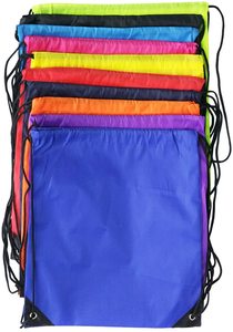 Yellow Waterproof Drawstring Gym Bag Polyester Sports <b>Backpack</b> Reusable Travel Softback for Outdoor Activities - Product Image 2