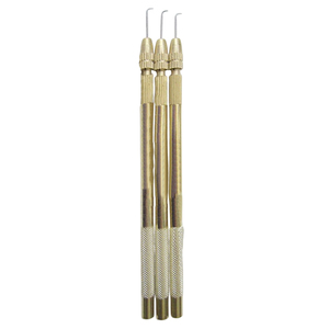 Juego de 3 agujas de ventilación con mango de latón y microganchos de acero, herramienta profesional para la fabricación de pelucas de encaje y postizos frontales. - Product Image 1