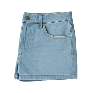 Men's Light Wash Denim Shorts High Waist Straight Leg Casual Summer Cotton Jeans with Pockets Breathable Woven Fabric - Product Image 3