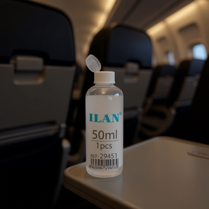 Bottiglia con tappo da 50 ml in plastica trasparente per viaggi e conservazione - Product Image 2