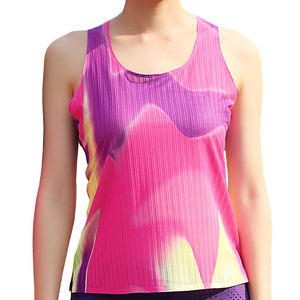 Camisetas sin mangas estampadas de colores para mujer, cuello redondo, transpirables, estilo deportivo, top sin mangas para ropa deportiva, camiseta sin mangas para mujer - Product Image 1