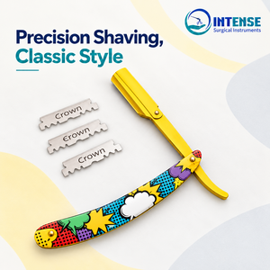 Navaja de Afeitar Profesional para Salón, Shavette para Barbería, Herramienta para Cortar el Cabello con 100 Cuchillas de Repuesto - Product Image 5