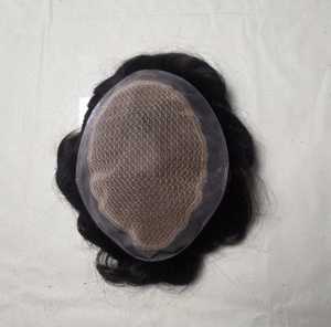 Toupee para Hombre Taz Hair, Cabello Humano Remy, Base de Encaje, Cierre de Seda, Ondulado Suelto, Cabello Indio, 130% de Densidad, Diseño Central, Base Mono Invisible - Product Image 4