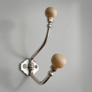 Ba Vintage Wall Mounted <b>Coat</b> <b>Hooks</b> with <b>Wood</b> Knobs Handmade 2 <b>Hooks</b> for Clothing Storage Waterproof Eco-Friendly Adjustable - Product Image 4