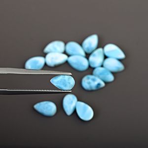 Producto en Oferta, Venta al por Mayor de Larimar Natural, Cabujón en Forma de Pera de 4x6 mm, Piedra Azul Espuma del Mar Caribeño, Auténtica de República Dominicana, para Colgante - Product Image 1