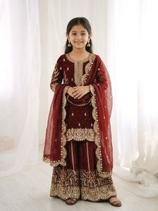 <b>Kurta</b> Palazzo Set with Dupatta Embroidered Ethnic Wear Festive Wedding Party Designer Outfit Traditional Wear <b>for</b> <b>Women</b> - Product Image 4