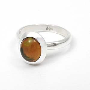 Brilliant Oval Cut Black <b>Opal</b> Gemstone <b>Ring</b> Made From 925 Sterling <b>Silver</b> Handcrafted Cocktail Style Trendy Bohemian Jewelry - Product Image 4
