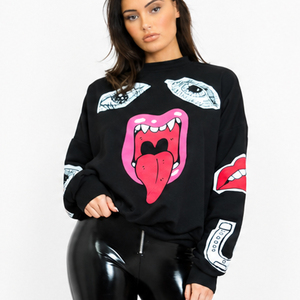 Sudadera con Capucha Personalizada para Mujer, Impresión Gráfica Casual en Poliéster/Algodón, Manga Larga, Estilo Urbano - Product Image 1