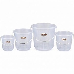 Seau utilitaire portable transparent en PP avec couvercle et poignée, capacité 16-20L, pour le stockage d'eau de nettoyage dans les tâches ménagères de la salle de bain - Product Image 4