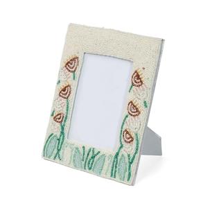 Cadre photo en perles de rocaille, cadre photo en verre perlé, décoration de table, cadre rectangulaire vertical, support de portrait pour bureau, fait main - Product Image 6