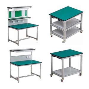 Table de travail autoportante moderne et durable à 2 tiroirs en acier allié pour salle blanche - Product Image 4