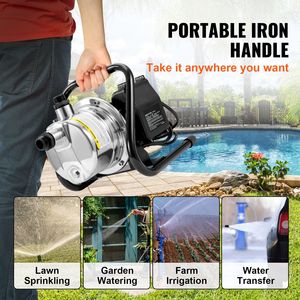 Pompa Portatile in Acciaio Inox da 1.1 HP 115V per Pozzi Poco Profondi con Portata di 978 GPH e Pressione Massima di 131 ft 40psi, Pompe Jet Booster per Irrigazione - Product Image 5