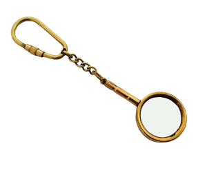 <b>Vintage</b> Brass Magnifying Glass Keychain Antique Pocket Magnifier Decorative <b>Key</b> Ring Reading Glass Gift - Product Image 6