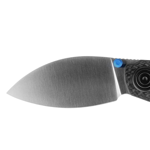 Cuchillos Plegables con Hoja Ancha de Punta Caída Satinada, Mango de Textura Tejida Negra, Perno de Pulgar Azul para Uso Diario al Aire Libre y EDC - Product Image 5