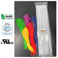Fournitures d'équipement électrique Attaches de câble autobloquantes en nylon blanc/noir/couleur Fabricant du Vietnam Attaches à glissière en plastique de 200mm