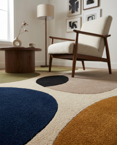 Tapis pour salon, fait main, minimaliste, géométrique, tissé à la main en laine, tapis moderne, tapis design personnalisé pour la maison - Product Image 3
