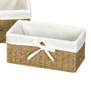 Juego de 3 cestas rectangulares de mimbre con forro de algodón, cestas de almacenamiento hechas a mano, venta al por mayor, ecológicas, hechas en Vietnam - Product Image 5