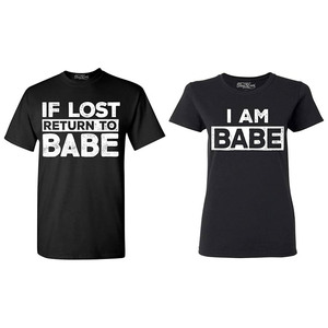 Camiseta de Pareja con Estampado Gráfico Divertido Personalizado OEM, Unisex, de Algodón, Cuello Redondo, Manga Corta, Conjuntos Combinados Estampados, Camiseta para Enamorados - Product Image 1