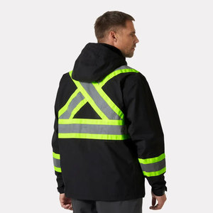 Men Construction Outdoor <b>Workers</b> Protective <b>Jackets</b> High Visibility Reflective Tape Polyester Lining Safety Work <b>Jackets</b> - Product Image 2
