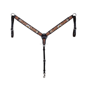 Collar de pecho pintado occidental de cuero de vaca 100% hecho a mano más vendido, diseño tallado, venta directa al por mayor del proveedor del fabricante - Product Image 3