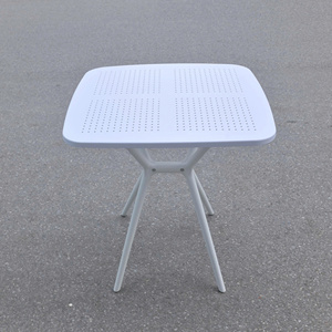 Square Molded <b>Plastic</b> <b>Table</b> with X <b>Table</b> Leg - A Compact, waterproof Outdoor <b>Plastic</b> <b>Table</b> for an Garden Evening - Product Image 3