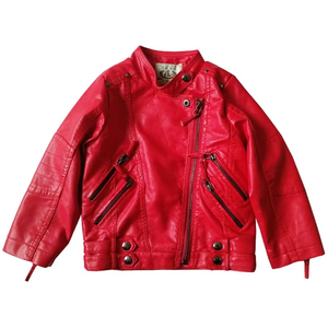 Veste en cuir rose et noir pour garçons M02 Automne/Hiver – Manteau décontracté pour enfants – Vêtements pour bébés – Tenue en gros - Product Image 1