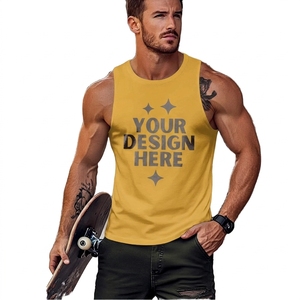 <b>Men's</b> <b>White</b> Cotton Tank Top O-Neck Printed Casual Breathable Sleeveless <b>Vest</b> Front Logo Design - Product Image 5