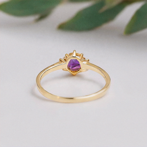 Vente chaude bleu améthyste pierres précieuses bagues en argent sterling 925 plaqué or 18 carats pour femmes - Product Image 2