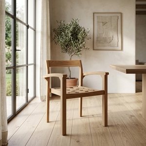 New Modern Minimalist Solid Teak Wood <b>Armchair</b> Eco-Friendly Outdoor Garden Patio <b>Dining</b> Kitchen Seating Indoor Chair Box Units - Product Image 3