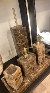 Juego de accesorios de baño, juego de baño de mármol, accesorios de baño de lujo, juego de baño con bandeja, juego de dispensador de jabón - Product Image 3