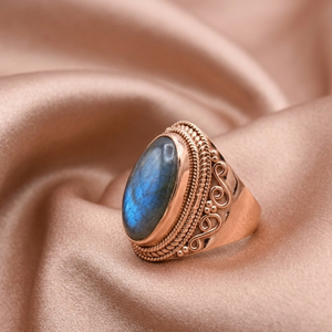 Blue Flash <b>Labradorite</b> <b>Ring</b> 925 Sterling Silver Rose Gold Yellow Gold Plated Handmade Vintage Boho Statement Gemstone <b>Ring</b> Women - Product Image 5