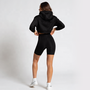 Ropa deportiva con logotipo personalizado, traje de sudor corto para mujer, conjuntos de sudaderas y pantalones cortos de 2 piezas para mujer, conjuntos de Jogger Jumper para mujer - Product Image 5
