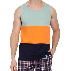 Nesta Sports Bodybuilding Fitness Stringer Singlet High Street Style Camiseta sin mangas de verano de algodón transpirable para hombre Color en contraste - Product Image 2