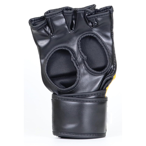 Gants de MMA de haute qualité pour adultes, couleur jaune et noir, en cuir véritable, légers, avec sangle de poignet réglable, fermeture à boucle, gants de boxe - Product Image 2
