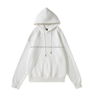 Sweat à capuche imprimé bouffant personnalisé unisexe en coton épais uni 450gsm, polaire lourde brodée, épaules tombantes, surdimensionné, hiver - Product Image 2