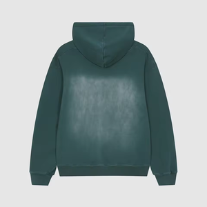 Sudadera con Capucha Verde Lavado Personalizada para Hombre, Ajuste Relajado, con Cordón, Bolsillo Canguro, Estilo Vintage Casual - Product Image 4