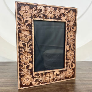2025 Factory Wholesale Custom Hand-Tooled Leather Photo <b>Frame</b> Rustic Western Style Vintage Picture Holder for Home Decor & Gifts - Product Image 4